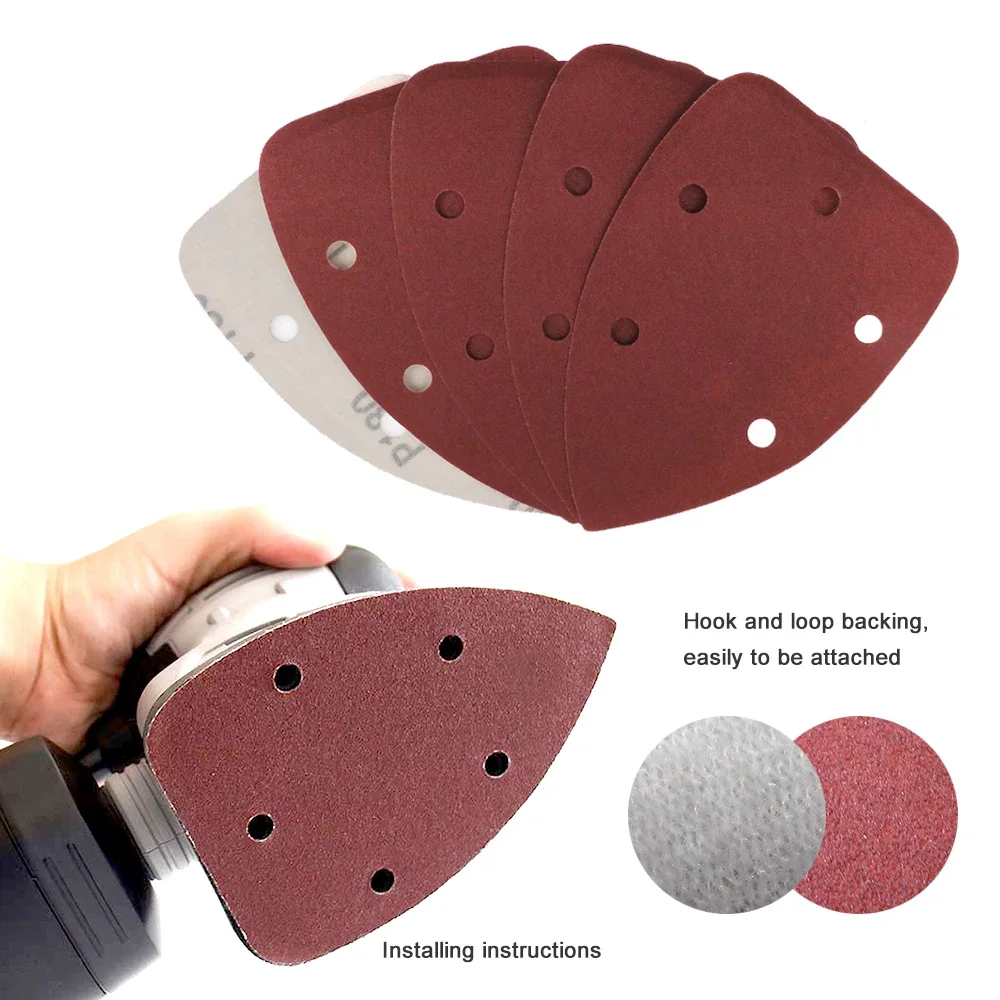 Sandpaper Set 25pcs Self-adhesive Sandpaper Triangle Sander Sand Paper Hook Loop Sandpaper Disc Abrasive Tools For Polishing Grit 40-1000