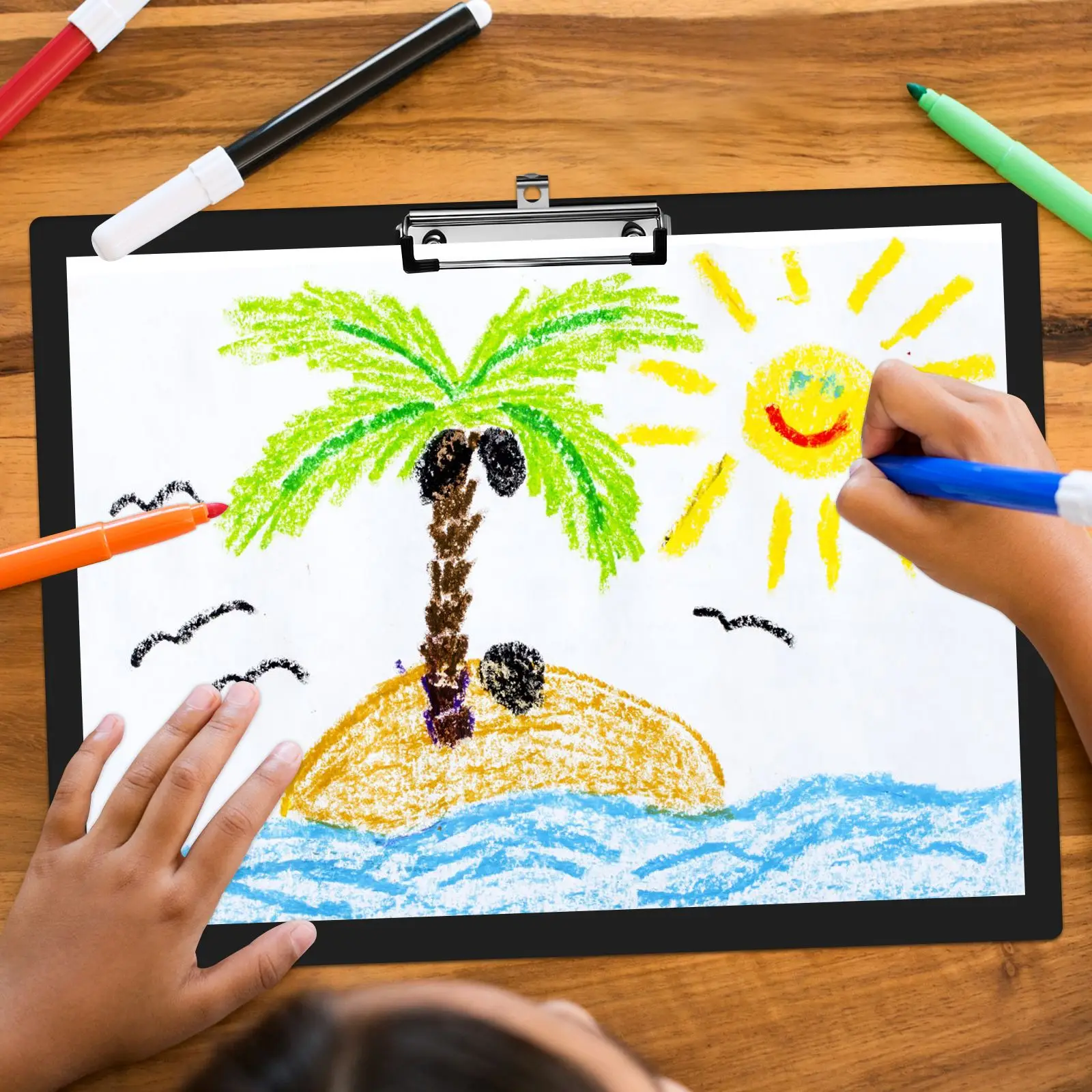 A3 Clipboard Horizontal File Clip File Folder Paper Clip Pad Document Holder for Home Office Business Use  Clip Board ( Black )