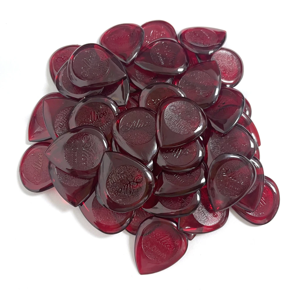 Red X-Heavy 3mm Teardrop Waterdrop Guitar Picks Plectrums Electric Guitar Jazz 50pcs