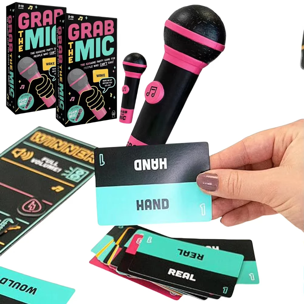Lucky Egg Exciting Grab The Mic The Family Karaoke Game Multiplayer Players Board Game For Bad Singers Lyric Cards