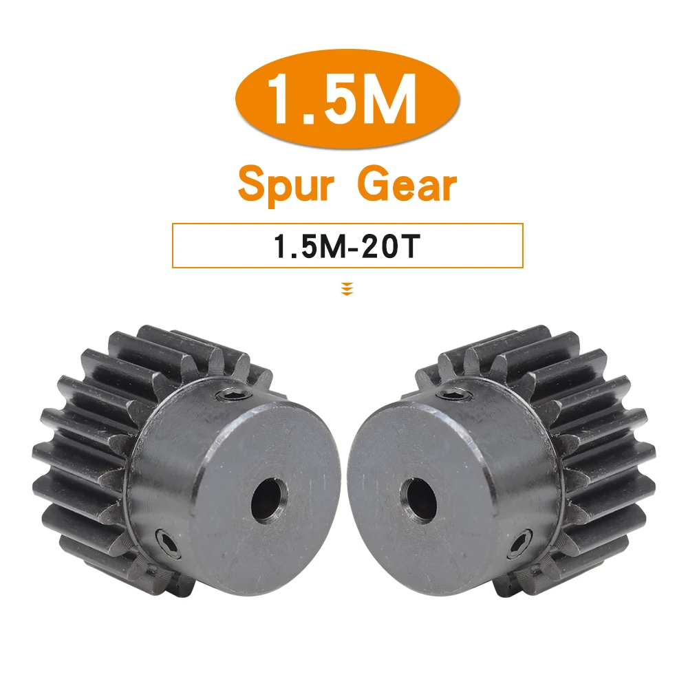 Engrenagem Spur 1.5 Module20t Blackening Sc45 Aço Carbono de Alta Frequência Que Extingue o Tamanho do Furo da Engrenagem 6.35 10 12 14 15 mm