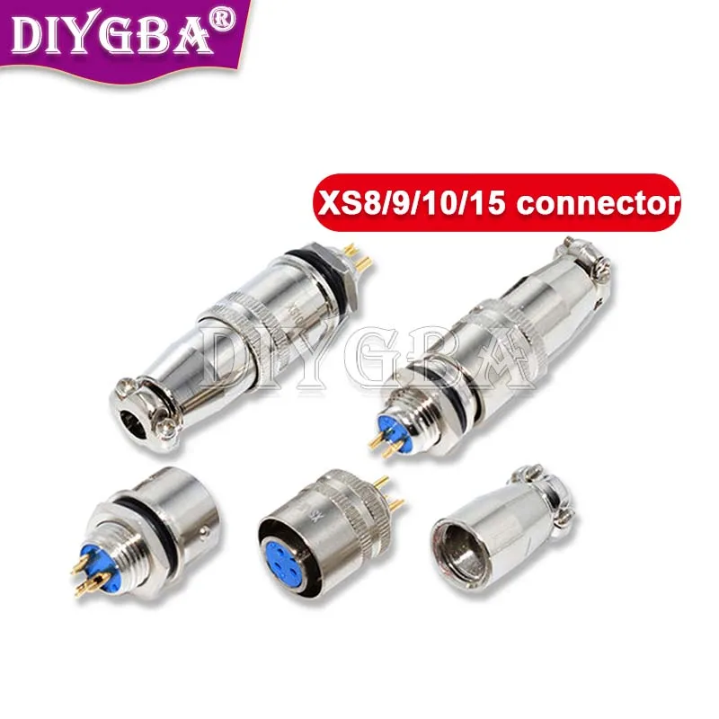 Aviation Connector Xs8 Xs9 Xs10 Xs12 Push-Pull Circular Quick Connector 2Pin~6Pin Gold Plated Contact Male And Female Plug