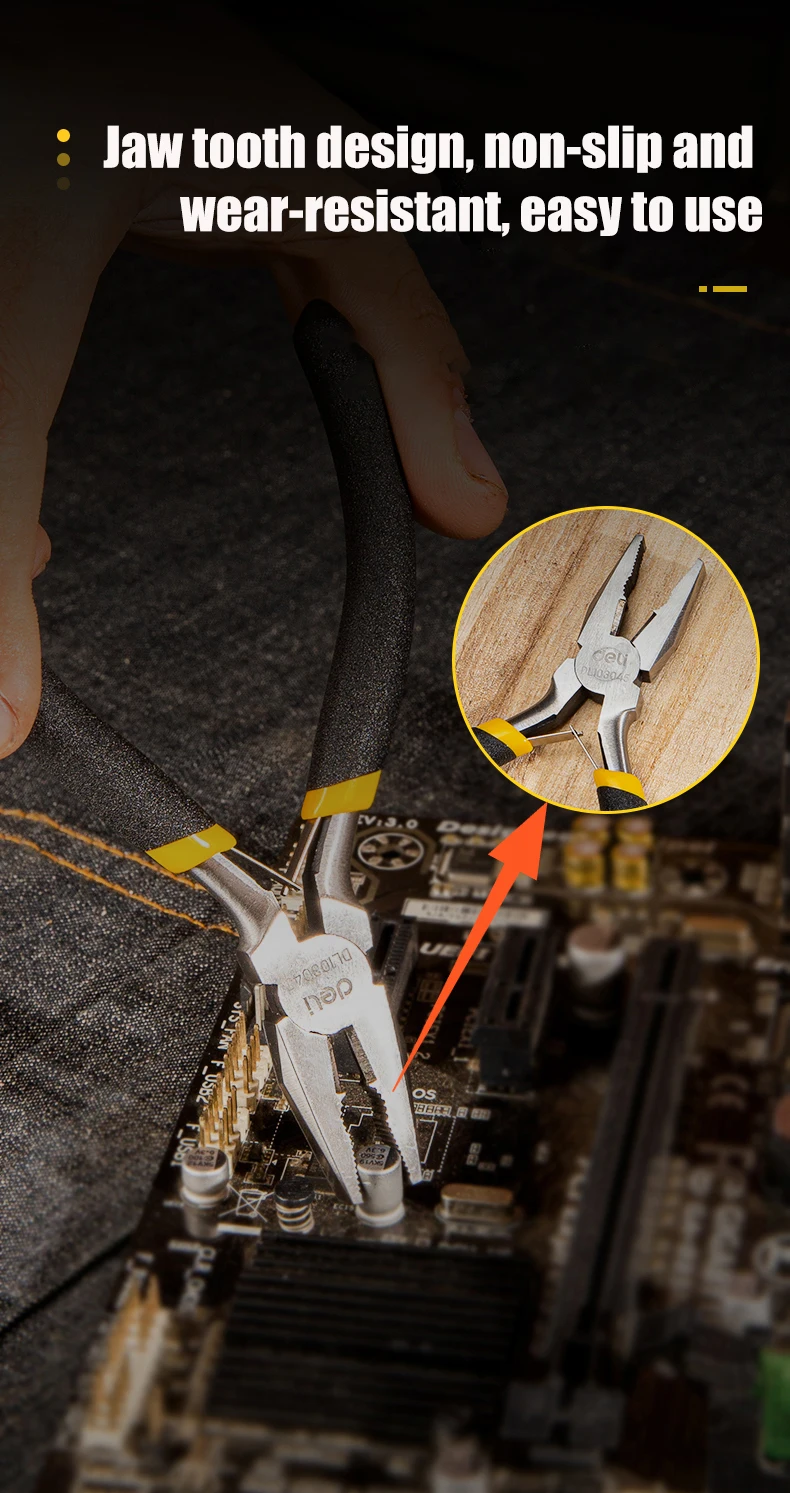 Deli Biege Zange Multifunktions Top Schneiden Zange Mini Draht Elektriker Tragbare Diagonal Manuelle Spitze Zange Multi Werkzeuge – Detail 7