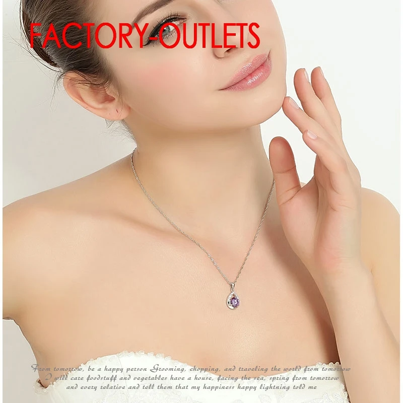 925 Sterling Silver Bridal Jewelry Sets Romantic Crystal Water Drop Necklaces Hoop Earrings Women Party Engagement silver jewelry set,jewelry set,silver jewelry,crystal jewelry set