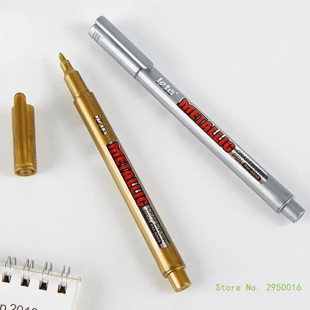 2pcs Metallic Acrylic Paint Pens 3