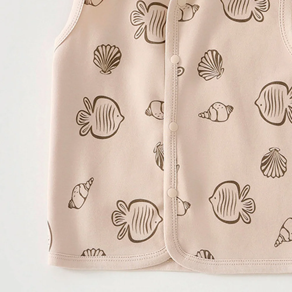  조끼 100% 코튼 봄 가을 귀여운 동물 프린트 남여  조끼 소년 소녀  겉옷 양복 조끼