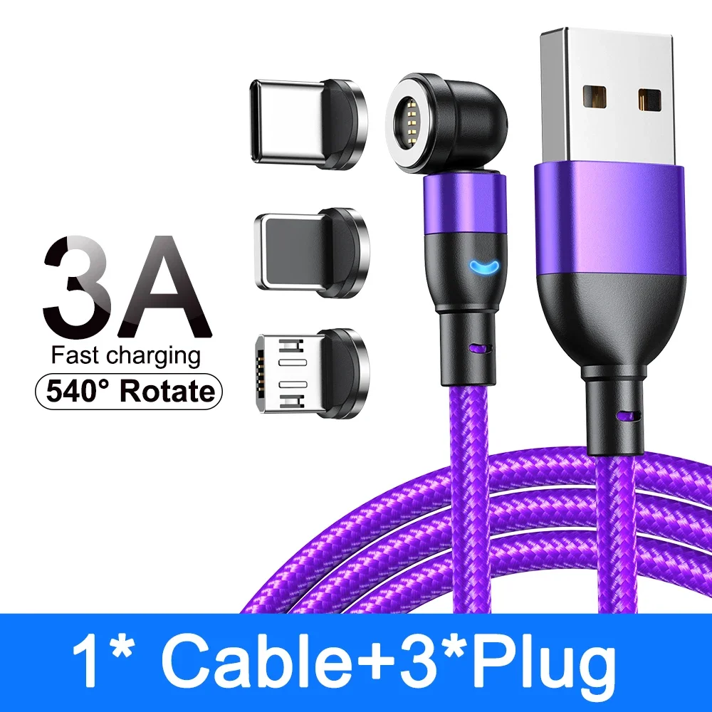 Enhanced Magnetic Fast Charging Cable 3A – Rotatable USB Type C Data Cord