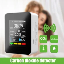 Bluetooth-Compayible 5 in1 CO2 Meter Digital Temperature Humidity Tester Carbon Dioxide TVOC HCHO Detector Air Quality Monitor tanie tanio alloet CN (pochodzenie) Elektryczne NONE 400-5000PPM 2 8 inches TFT-LCD Glass 240*240 1s 1200mAh Lithium battery about 1 hour