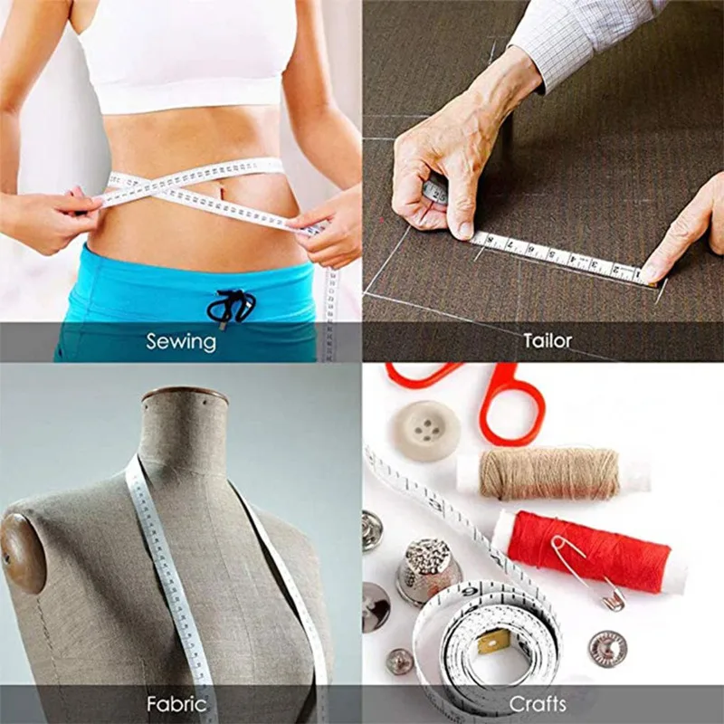 Body Measuring Ruler 1.5m Sewing Tailor Tape Measure Mini Soft Flat Ruler Centimeter Meter Sewing Measuring Tape Random Color tape measure measuring tape measuring ruler