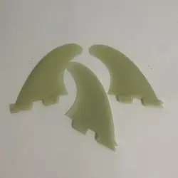High-Quality Fiberglass Plastic Surfboard Tri Fins, Set of 3, Black/White, Size M (Jade)