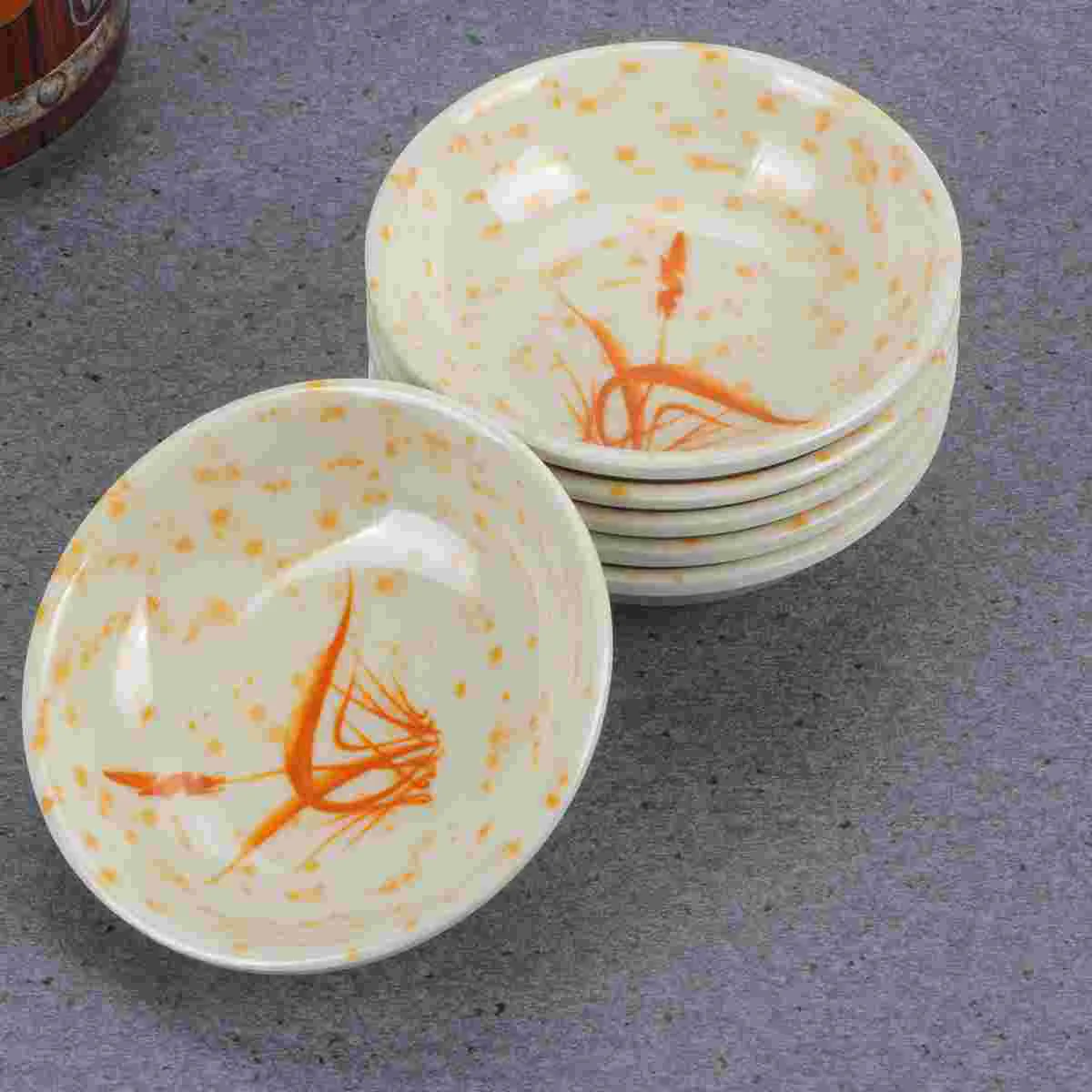 6 Pcs Melamine Sauce Plates Condiment Dish Dipping Bowls Kitchen Dining Bar Accessories Serving Platters Food Containers