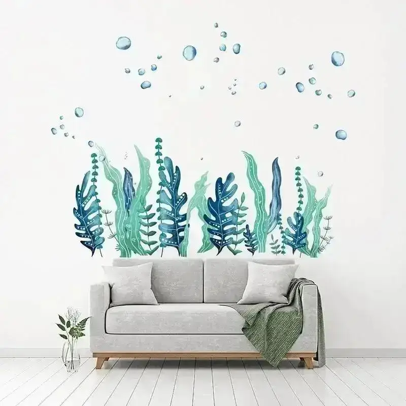 1PCS Creative Seaweed Bubble Wall Stickers Drawing Room Children's Room Bathroom Wall Decals Decoration Art Painting Wallpaper