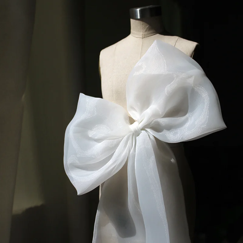 Mingli Tengda Oddzielne Węzły Panny Młodej Bridal Organza Butterfly Akcesoria Ślubne Łuk Biały/Czarny/Off Biały Pas Wymienny Sash