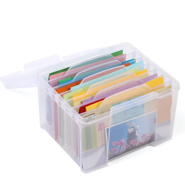 Photo Organizer Box with Dividers Gift Case Large Greeting Card Storage Box  for Home Birthday Stickers Document Storage Holiday - AliExpress