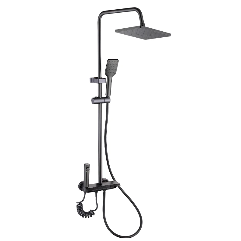 Modern Bathroom Piano Shower Set 4 Functions Rainfall Shower Head Bathtub Faucet Shower System Set 2