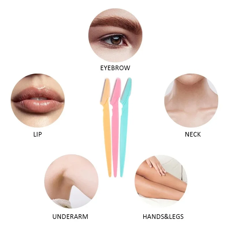 3pcs Eyebrow Trimmer Set Anti-scratch Safety Sharp Shaving Blade Eyebrow Trimmer Beauty Tool 3