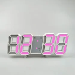 Digital LED Alarm Clock with Adjustable Luminous Display - Wall-Mounted and Decorative Desk Timepiece (Pink 1pcs)