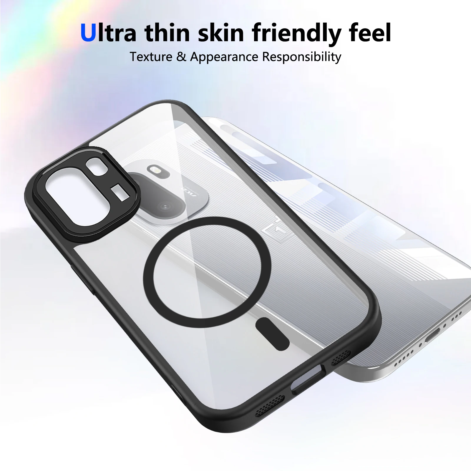 Clear Magnetic Wireless Charging Protective Phone Case – Hard Back Cover