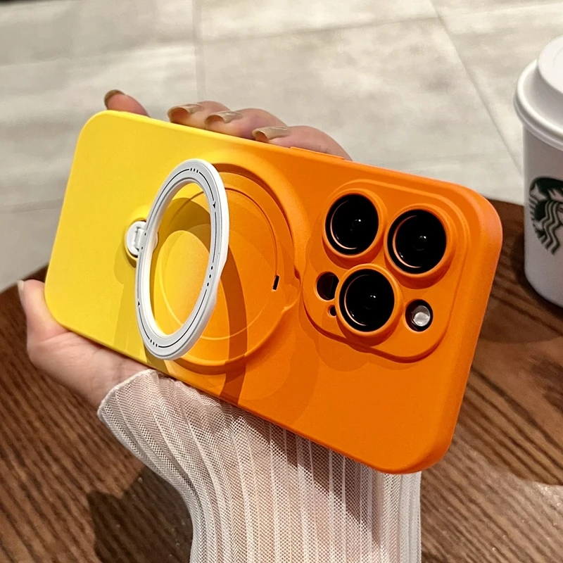 Magsafe Wireless Charging Gradient Case For iPhone 11 12 13 14 15 Pro Max Plus Magnetic Bracket Bumper Cover_voghion.com