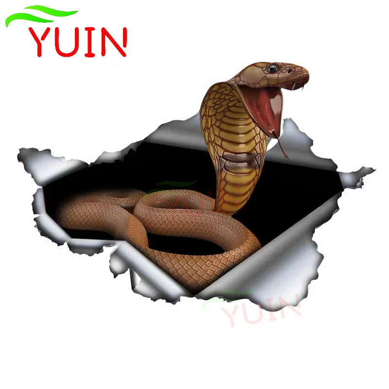 

Металлическая Змея от YUIN Tear, индивидуальные аксессуары для украшения бампера из ПВХ, водонепроницаемая наклейка с защитой от УФ-лучей, 13*9 см