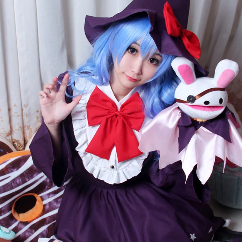 

Date A live Himekawa Yoshino Cosplay lovely cos witch elf Purple Women lolita Dress Christmas suit