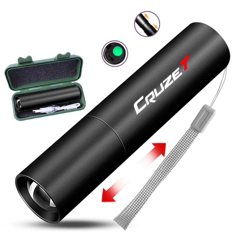 

Car Mini LED Flashlight Waterproof Telescopic Powerful Outdoor Zoom for Chevrolet Colorado Cruze Cruze T Car Accessories