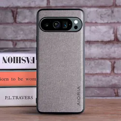 Premium Textile Case - Soft TPU & Hard PC Material with Enhanced Touch Feel - Pixel 9 (Light Grey)