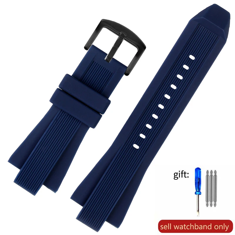 High-Quality Men's Silicone Rubber Watch Strap, 29-13mm