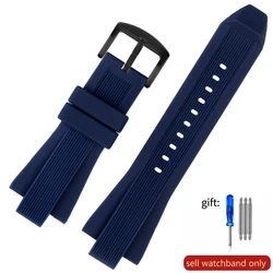 High - Quality Men's Silicone Rubber Watch Strap, 29 - 13mm - 29mm - 13mm (Blue - black)