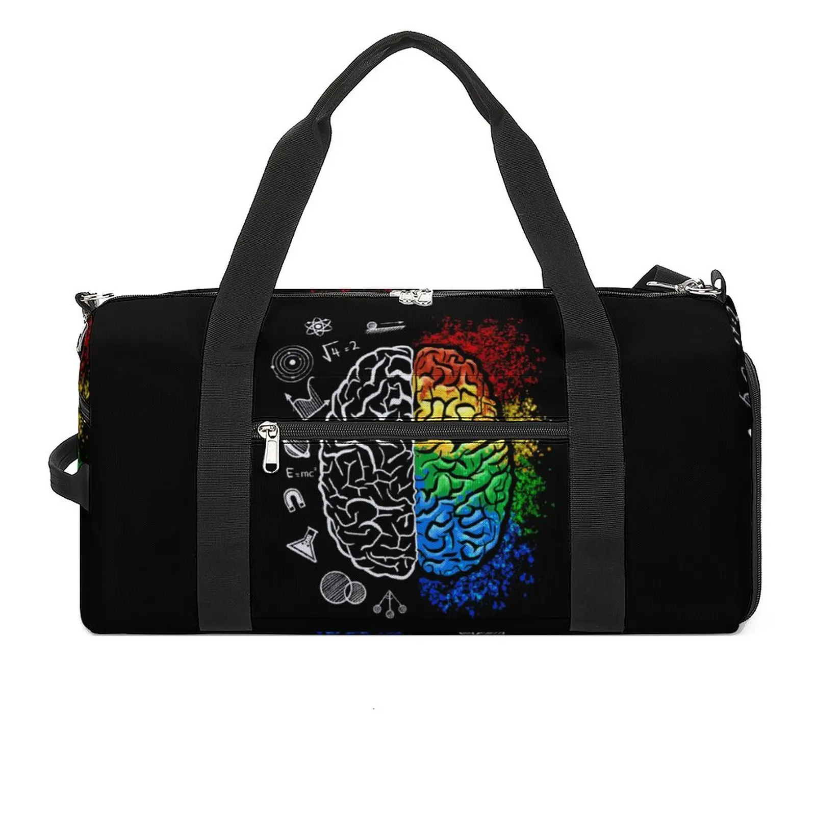 

Geek Brain Gym Bag Math Physics Portable Sports Bags with Shoes Training Custom Handbag Vintage Fitness Bag For Male Female
