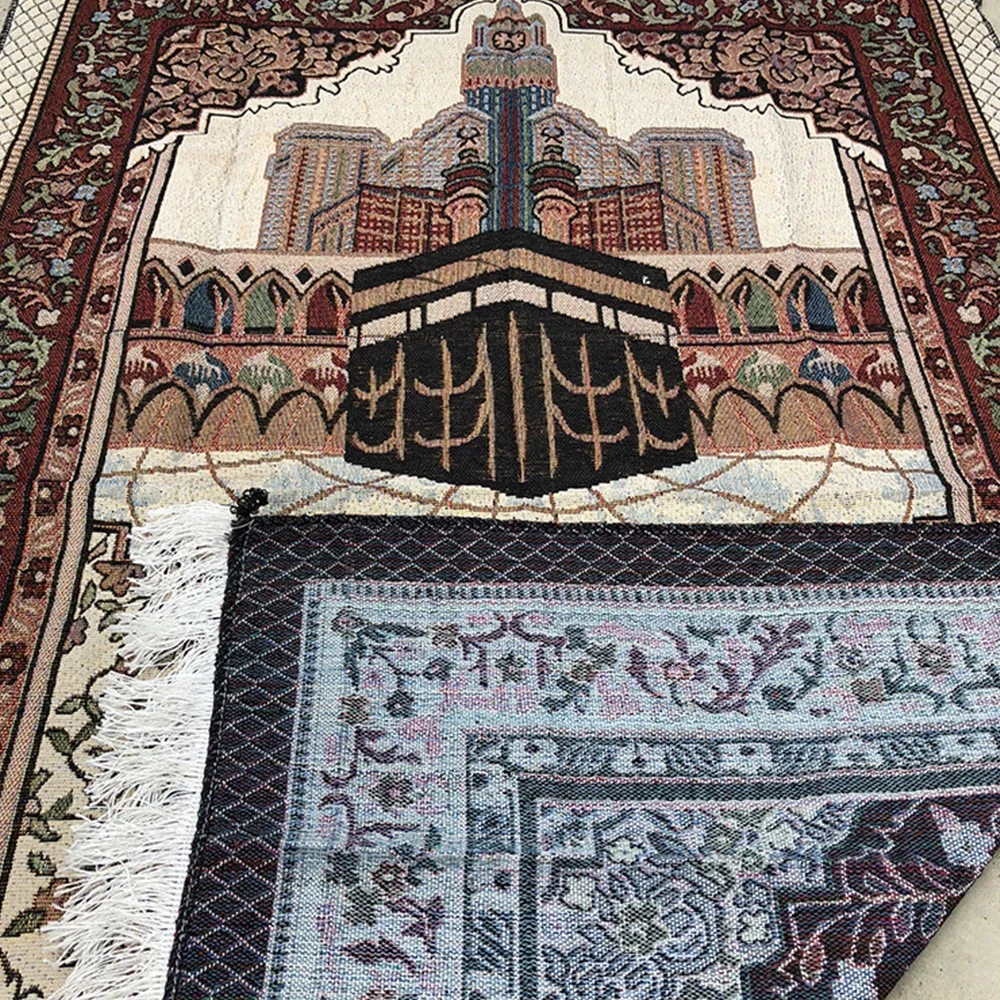 Moslim Tapijt Deken Gebed Tapijt Tapete Met Kwastje Islamitische Mat Qibla Deken Draagbare Borduurwerk Woondecoratie 70x110cm