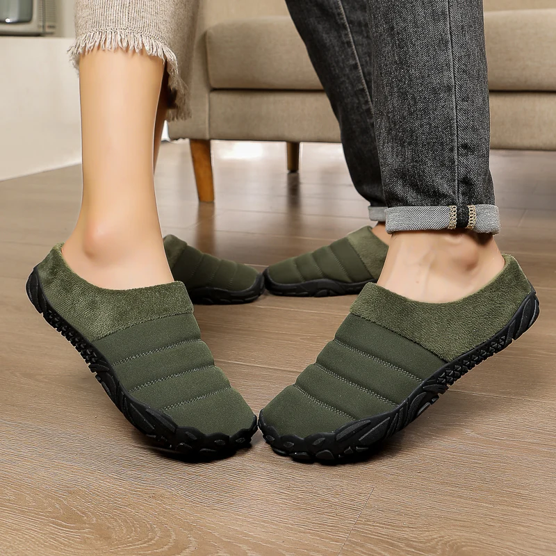 New Couple Outdoor Cotton Slippers Indoor Non-Slip Waterproof Plus Velvet Warm Cotton Slippers 5