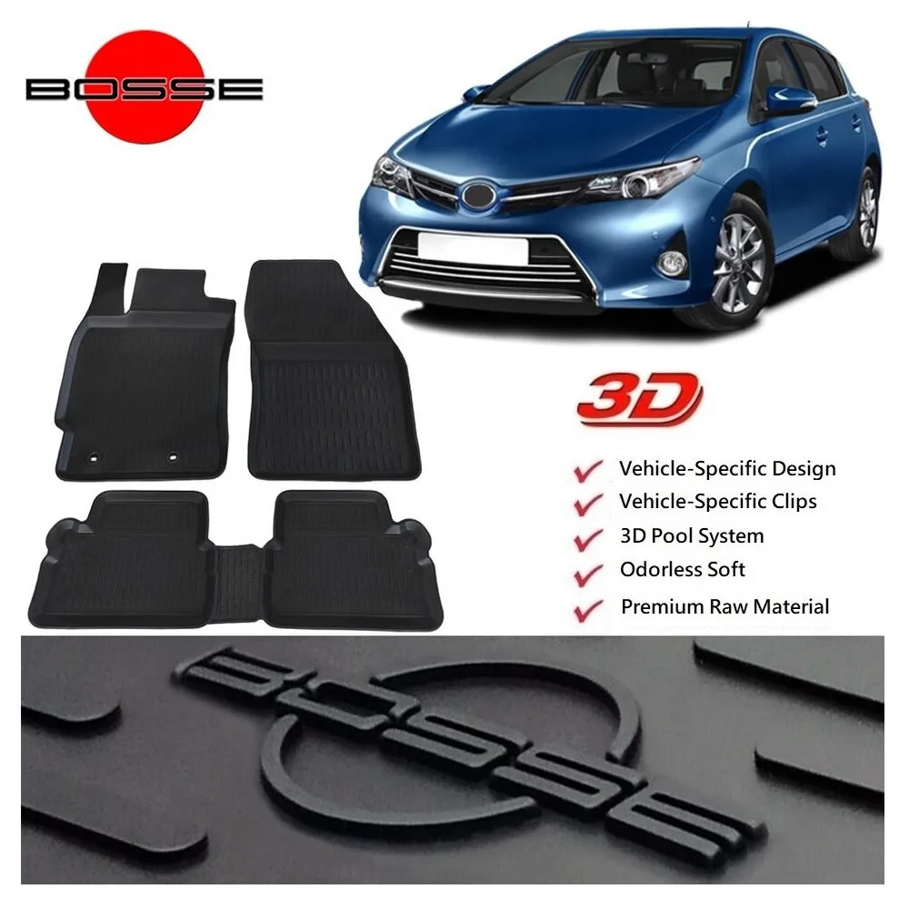 

3D Pool Car Mats for Toyota Auris Between 2013 2020 Auto Interior Carpet Protector Accessories Rubber Luxury Floor Non Slip