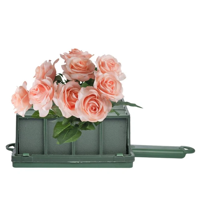 Floral Foam Cage with Floral Foam Rectangle Flower Foam Cage Holder for  Fresh Flower Arrangement Foam Cage with Handle - AliExpress