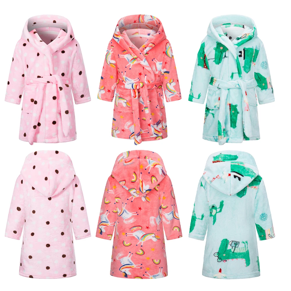 Kids Bathrobe Child 2-12Years For Boy Girl Four Seasons Sleepwear