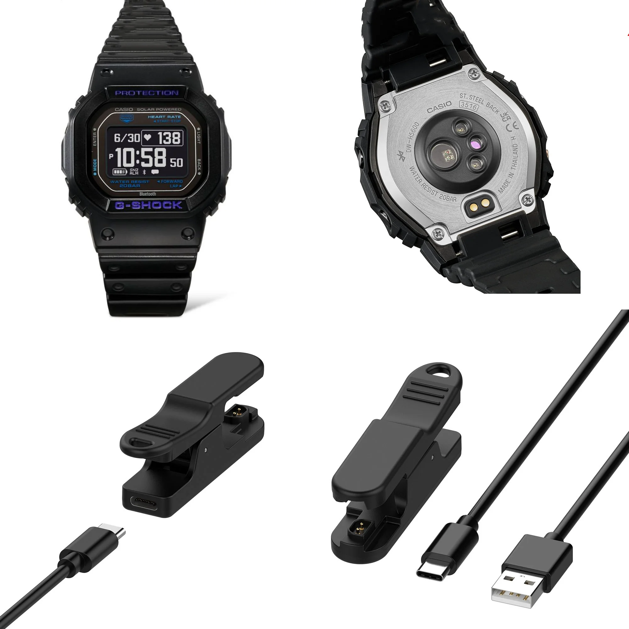 Cable de carga rápida USB de 1m para cable cargador de reloj Casio