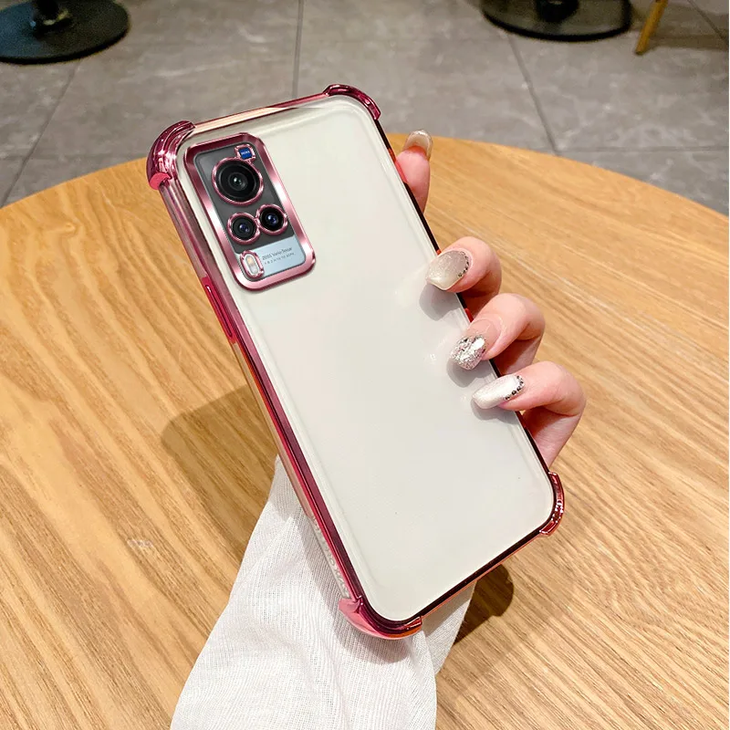 Shiny Glitter Plating Silicone Phone Case with Camera Lens Protection