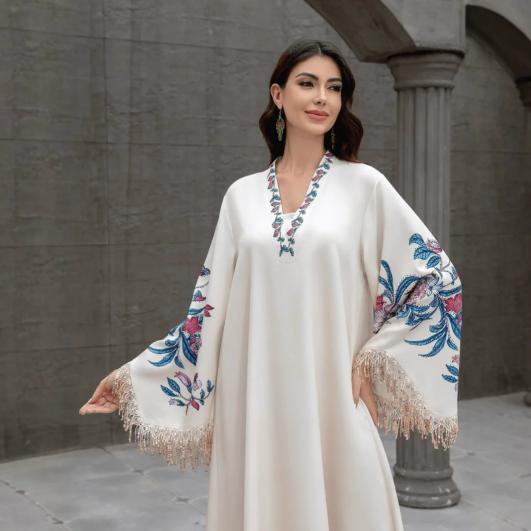 Stylish Arab Robe Middle Eastern Muslim Luxury Fashion Islamic Ramadan Women's Robe V ...