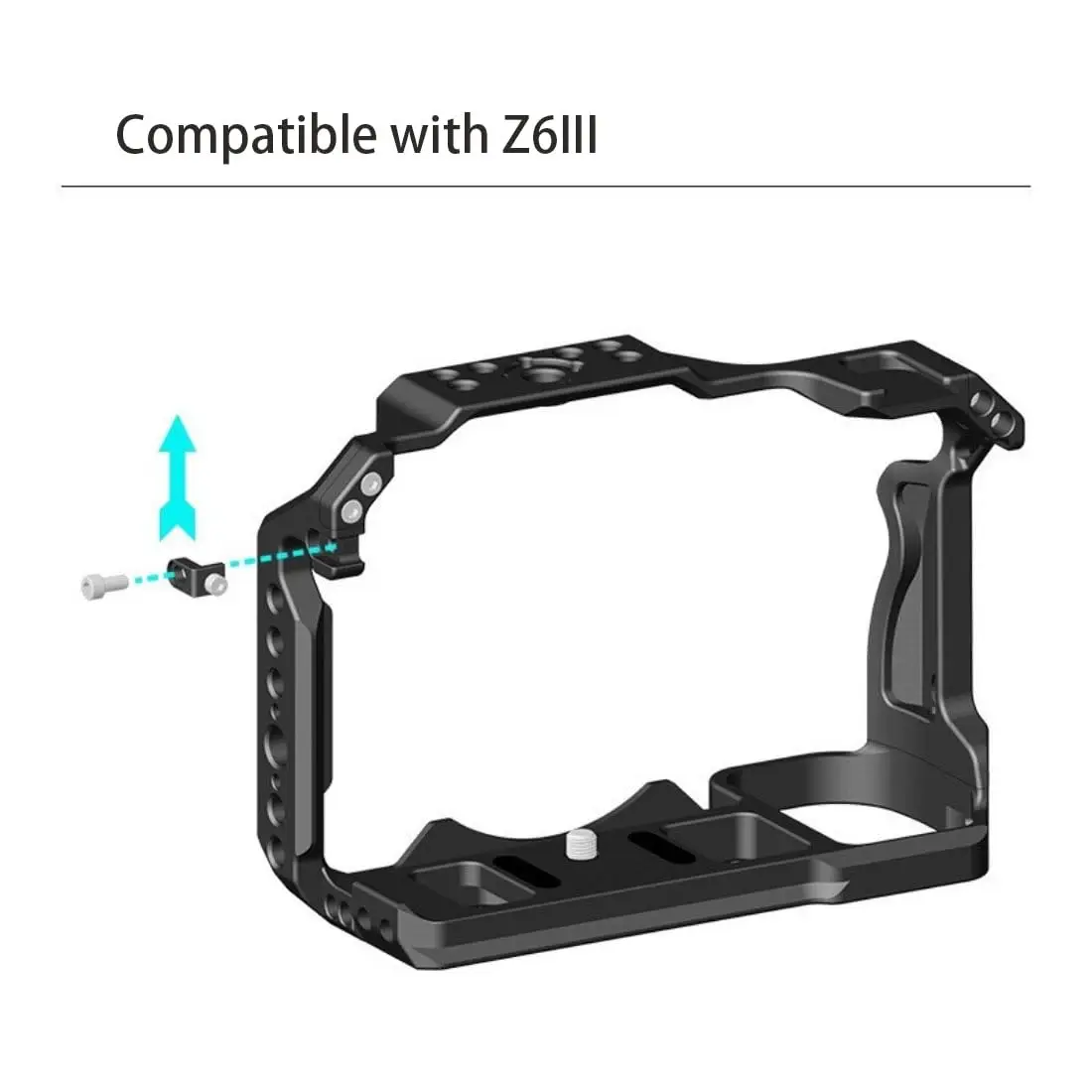 Z6III Z5 Z5II Z6 Z6II용 카메라 케이지, 콜드 슈 및 1/4인치 3/8인치 마운팅 홀이 있는 풀프레임 비디오 리그