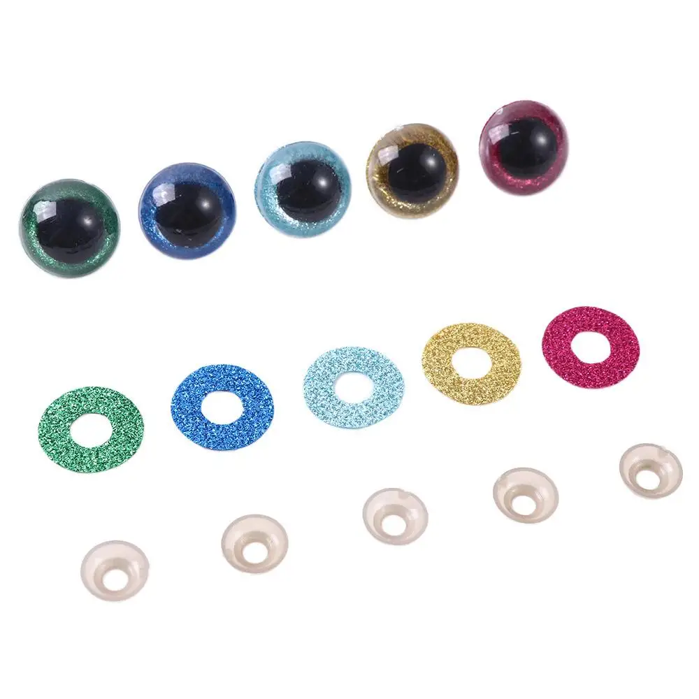 Plastic Safety Eyes Stuffed Toys Doll Eyeballs 14/16/18/20/22mm 3D Glitter Eyes 3D Doll Eyes  Toys Eyes Doll Making Eyes