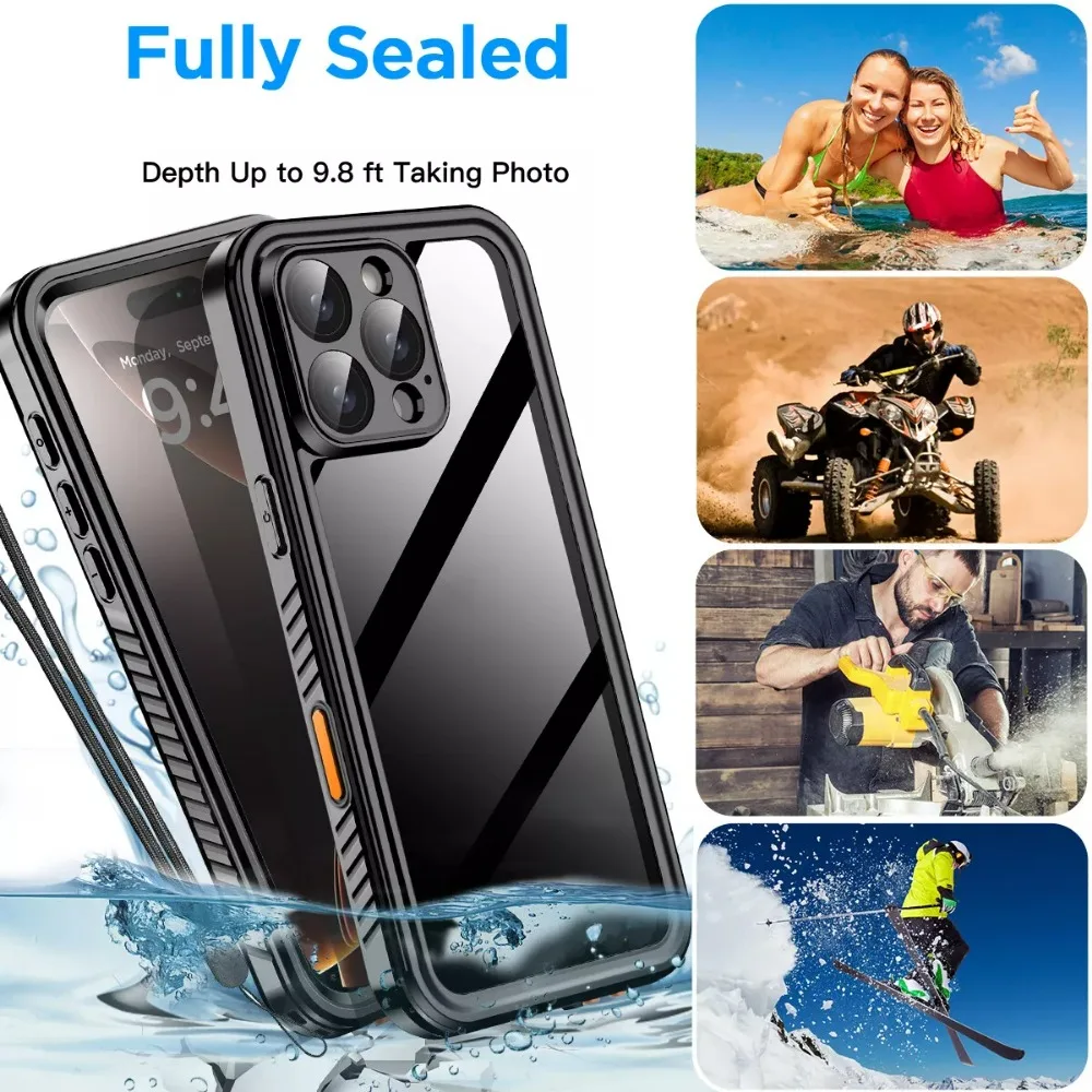 Luxury IP68 Waterproof Metal Aluminum Phone Case – Premium Underwater Swimming Protection Cover