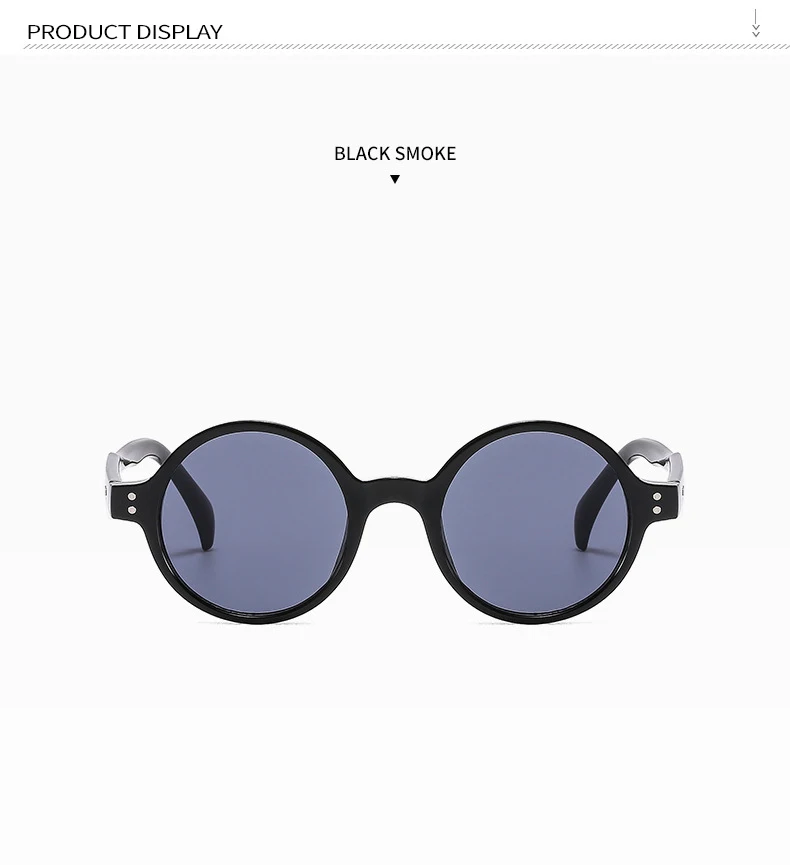 Vintage Runde Sonnenbrille Frauen Marke Designer Niet Sonnenbrille Weibliche Mode Reise Ozean Farbe Shades Oculos De Sol – Detail 3