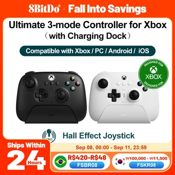 8bitdo mando de 3 modos con efecto Hall, Joysticks para Xbox Series X S, Xbox One, PC Windows 10 11 y Android