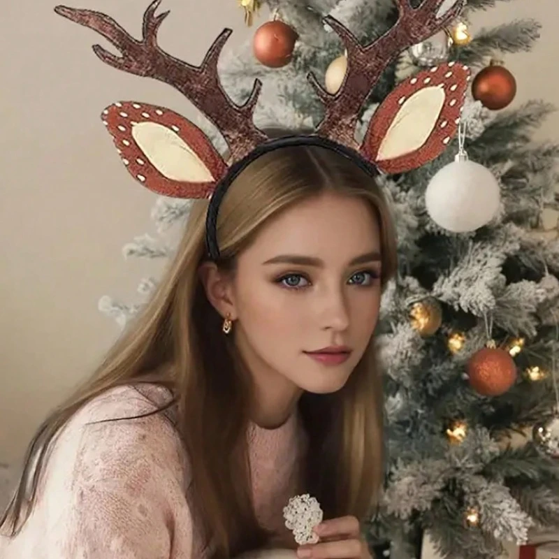 Rendier/Eland gewei of haarband - de perfecte accessoire voor volwassenen met Kerstmis of Carnaval (Bruin