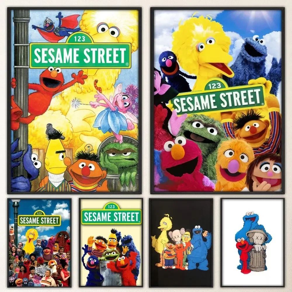 S-Sesames Cartoon S-Street Poster Vintag Prints Art Home Painting ...