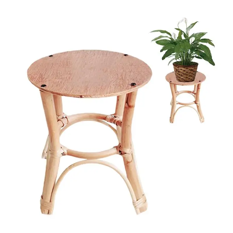 

New Natural Rattan Hand Woven Flower Pot Rack Indoor Plant Stand Plant Pot Holder For Gardening Interior Decor Living Room