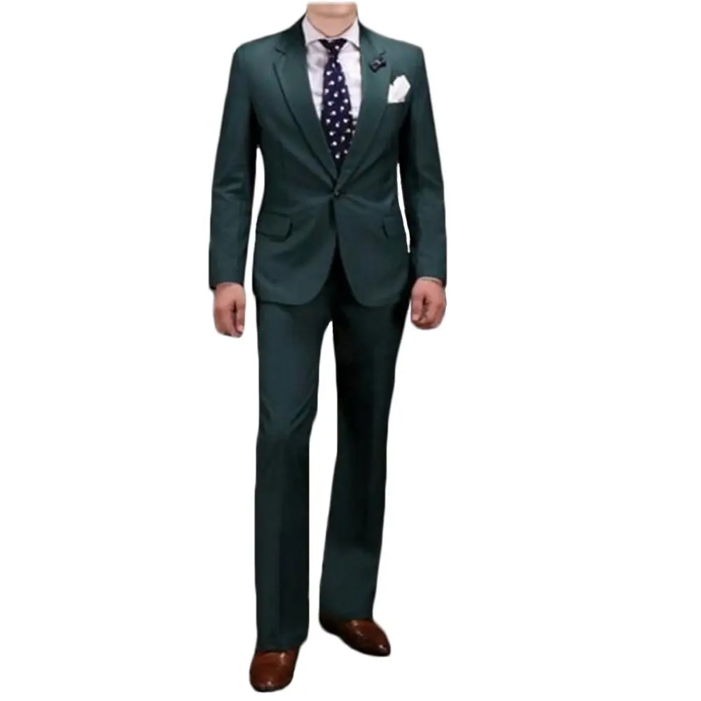 

Men's 2-Piece One Button Slim Fit Notch Lapel Jacket Smart Wedding Formal Suit