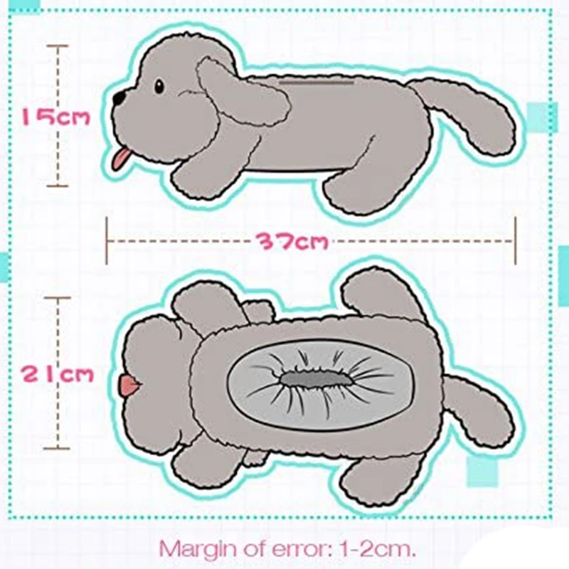 Plush Dog Toy Tissue Holder Cartoon Tissue Cover Paper Holder Napkin Box Paper Storage Box 6