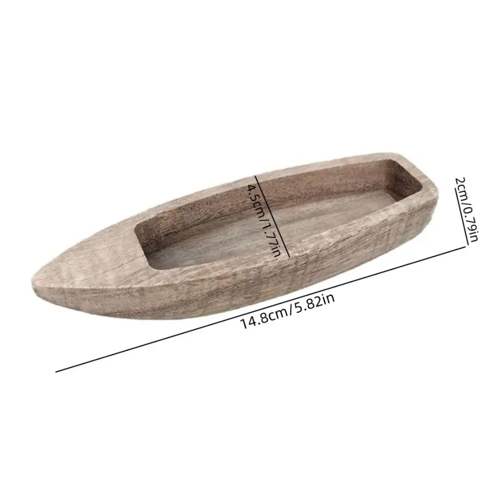 Natural Wooden Wooden Boat Decor Unfinished Home Statue Fishing Boat Model Handcrafts Small Model Boat Model Ornaments