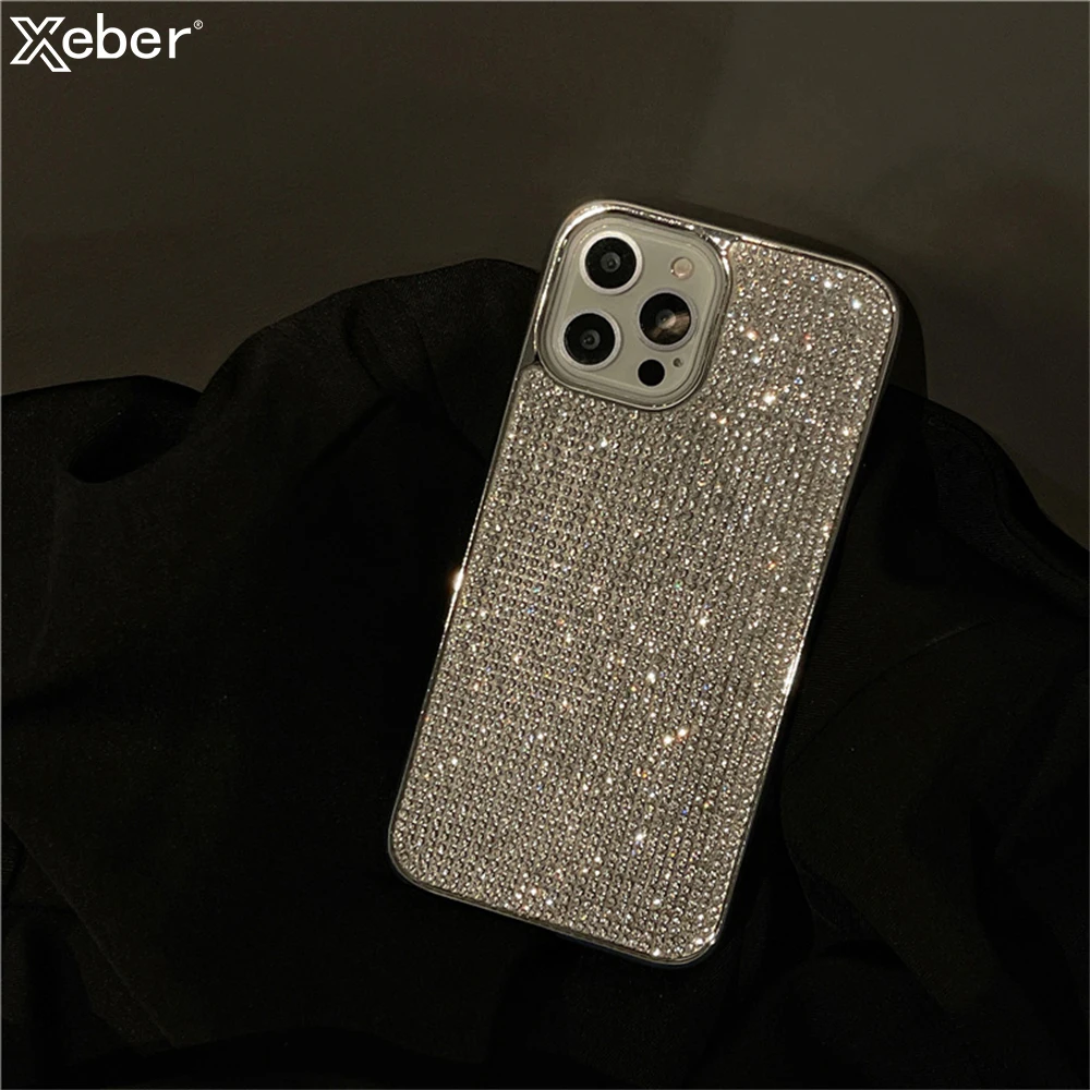 iPhone Case Luxury Glitter Rhinestones For iPhone 17 16 15 14 11 12 13 Pro Max XS XR X 7 8 Plus SE Shniy Diamond Silicone Cover